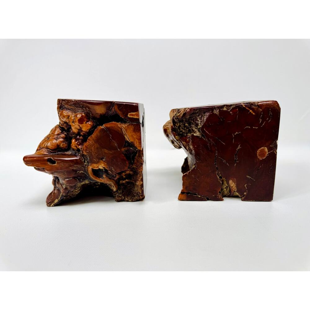 Vintage Burlwood Root Sculpture Bookends, Pair - Picture 7 of 16
